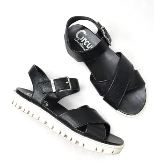 Circus by Sam Edelman Narcissa Black Sandals flats Y2K chunky 9.5 - Picture 1 of 4